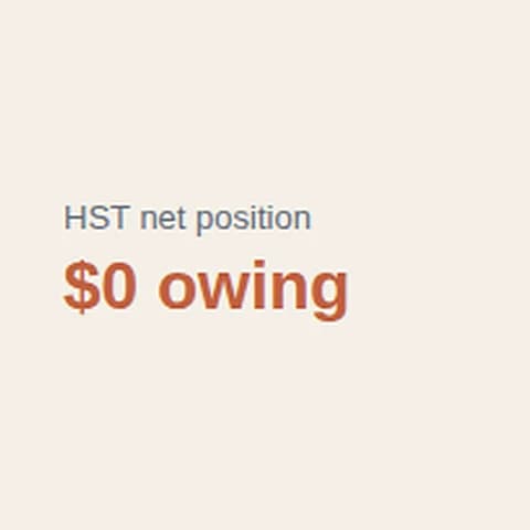 Rentdura Tax Center: HST net position $0 owing