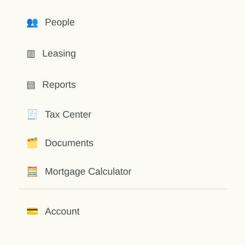 Rentdura on a phone: People, Leasing, Reports, Tax Center